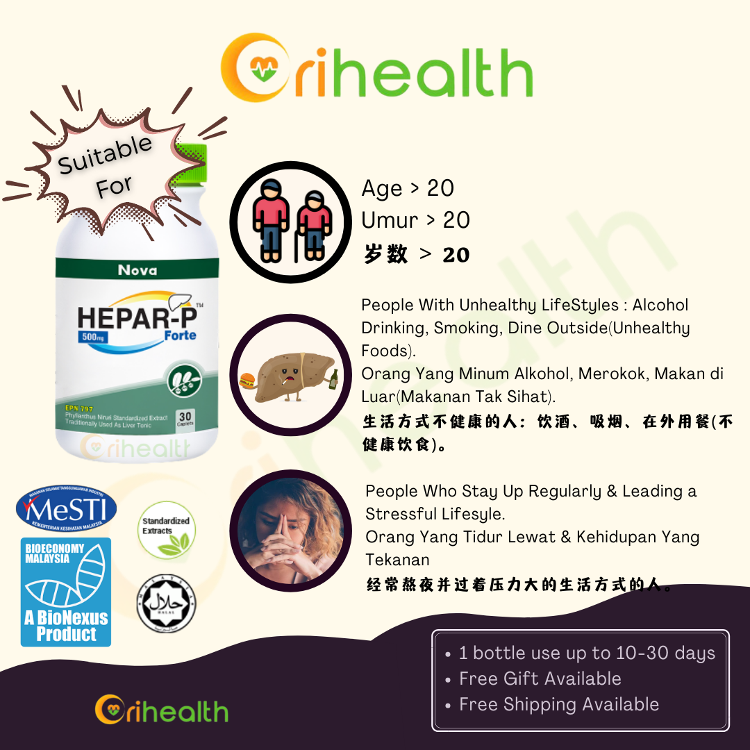 NOVA Hepar-P Forte 500mg Capsules 30s | 250mg Caplets 60s