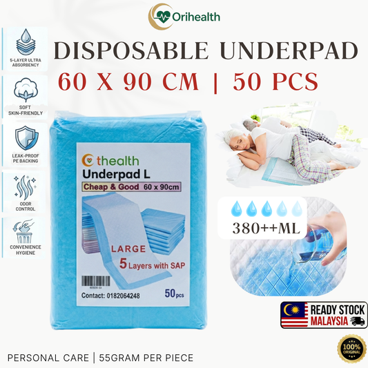 Orihealth C&G Disposable Underpad 60x90CM | 24x36 Inch | Size L