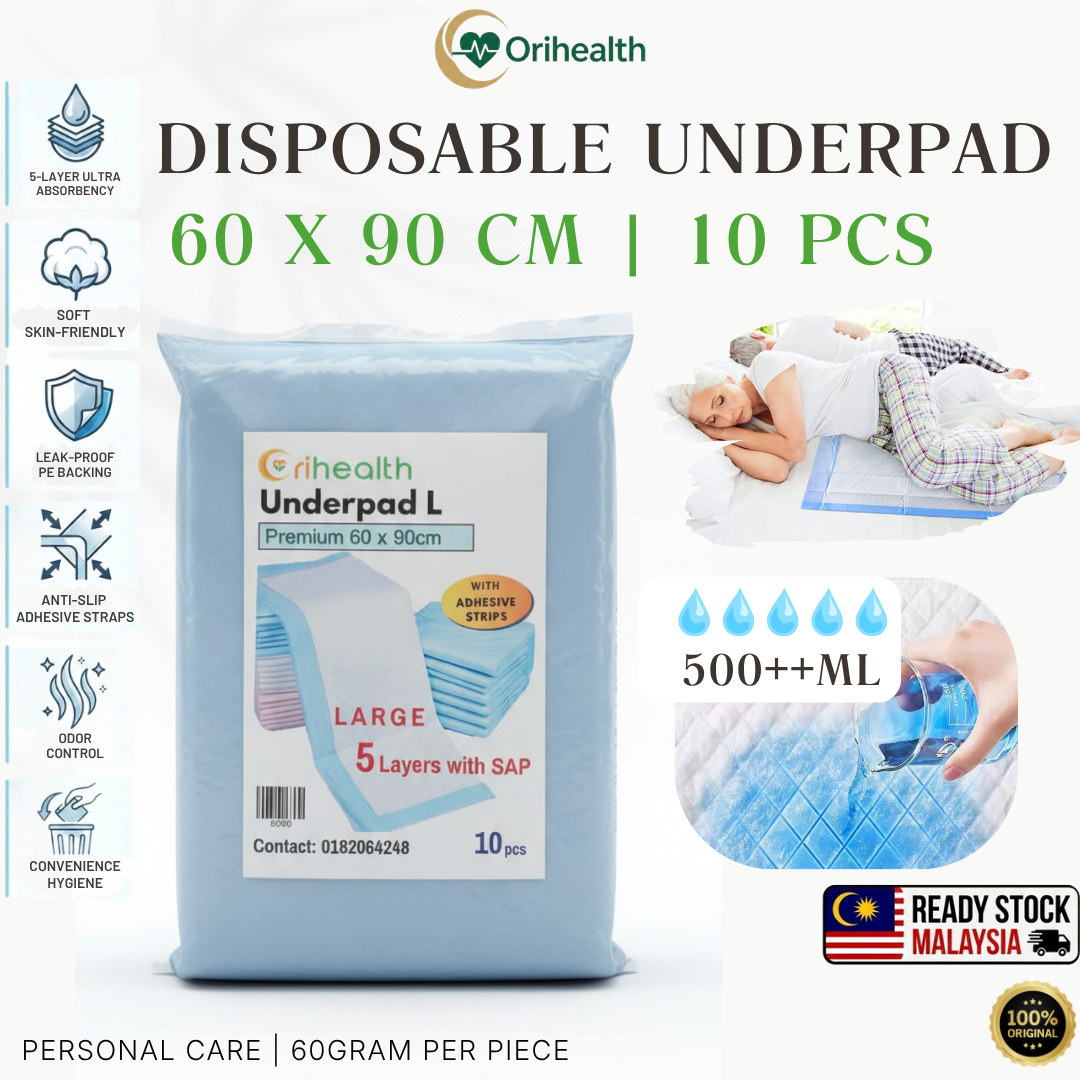 Orihealth Premium Disposable Underpad 60x90CM | 24x36 Inch | Size L