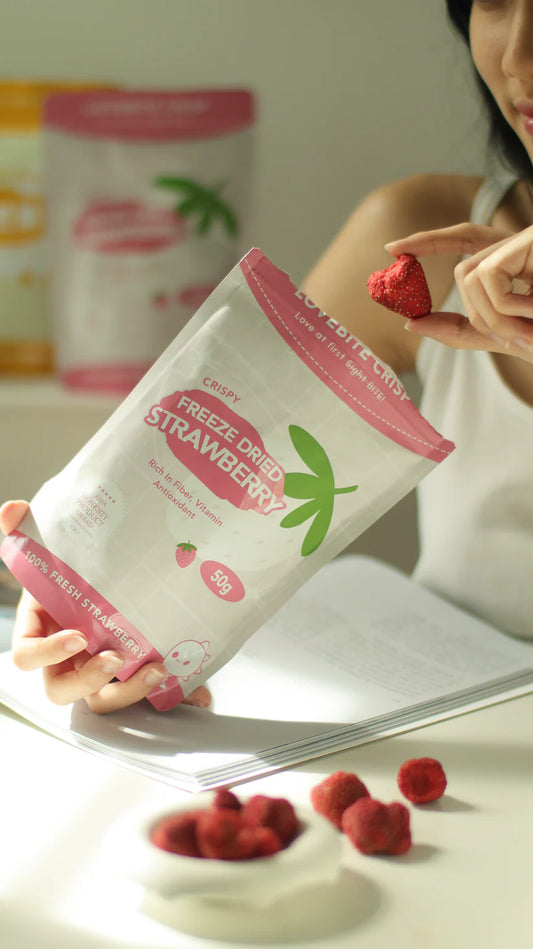 [ Any 3 Free 1 ] Lovebite Crisp FREEZE DRIED STRAWBERRY 50G