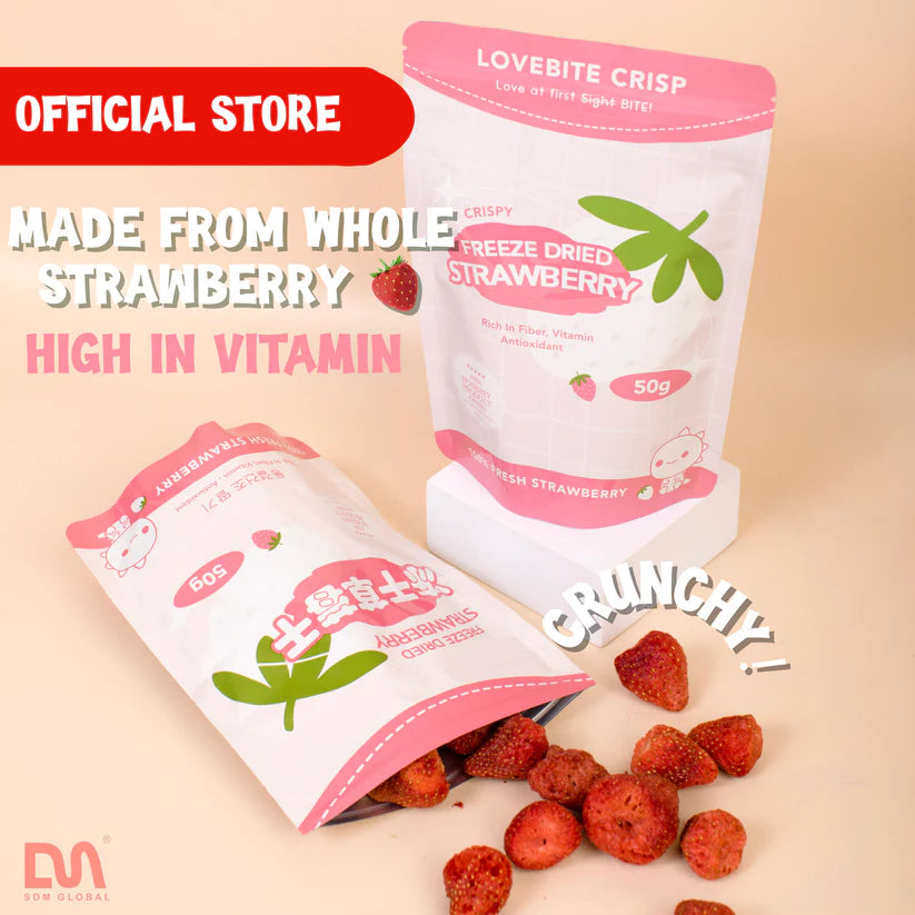 [ Any 3 Free 1 ] Lovebite Crisp FREEZE DRIED STRAWBERRY 50G