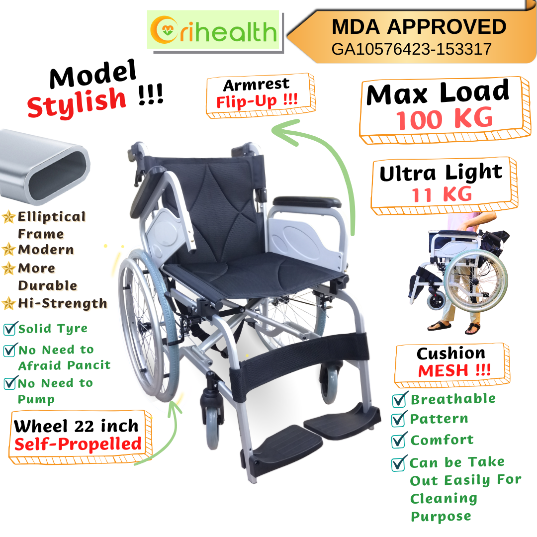 Orihealth Light Weight Wheelchair [ ALUMSQ22 ]