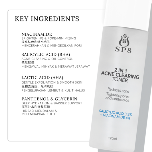 SP8 2 IN 1 Acne Clearing Toner 120ml