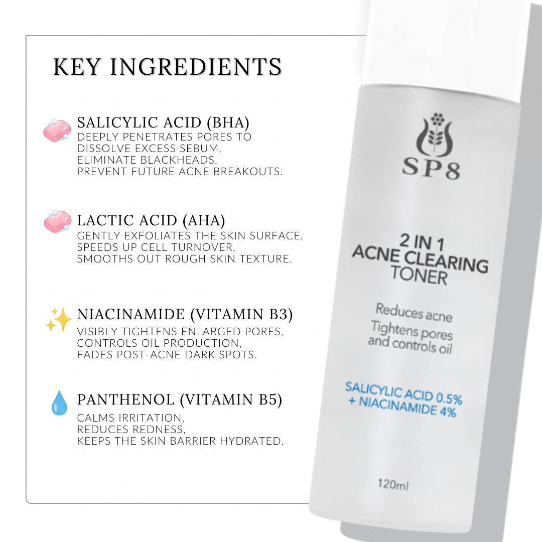 SP8 2 IN 1 ACNE CLEARING TONER
