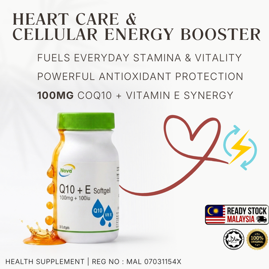 NOVA Q10 100mg + Vit E 30Softgels