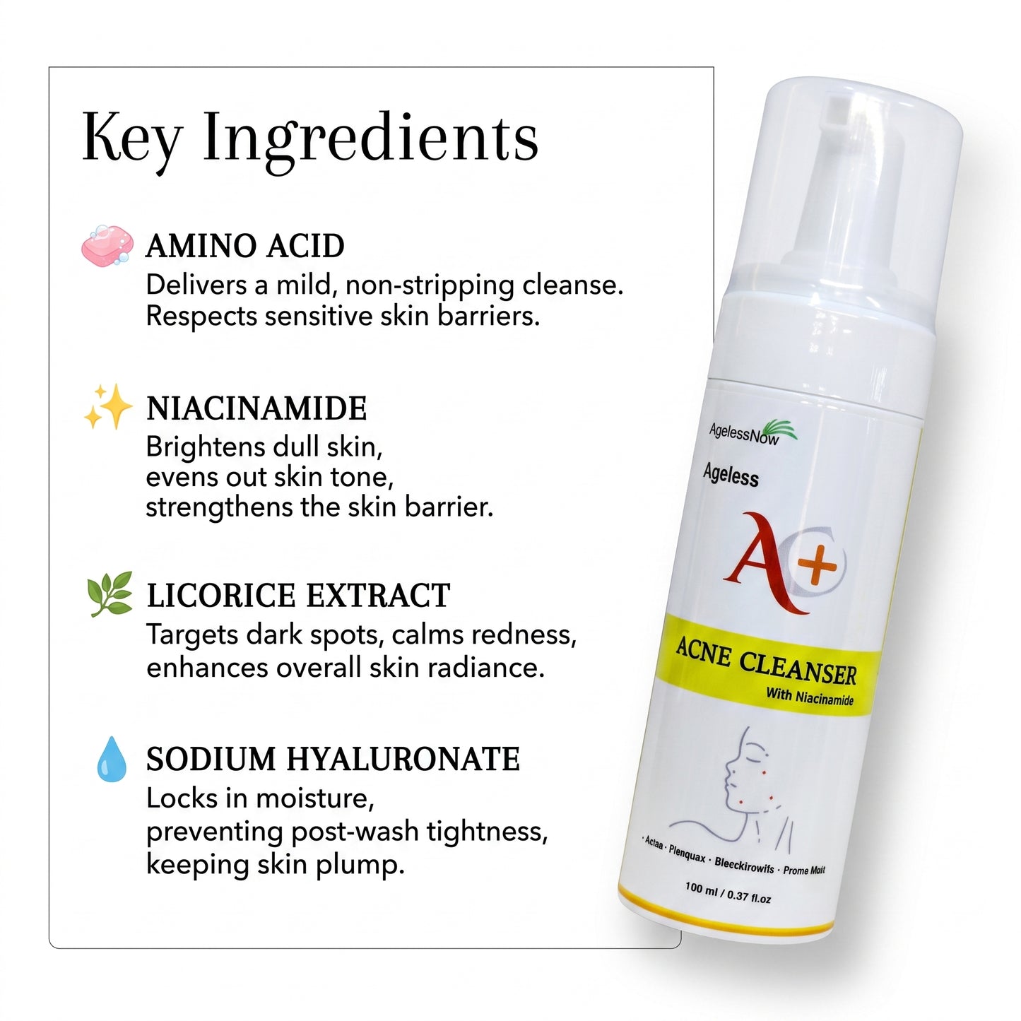 AgelessNow A+ Acne Cleanser 150ml