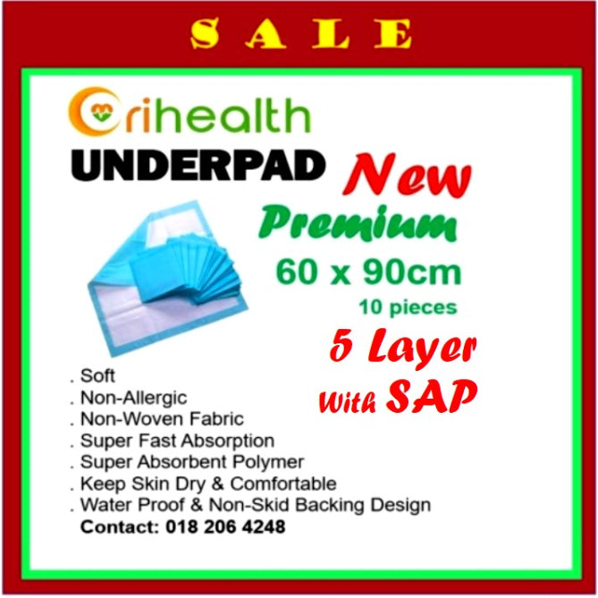 Orihealth Premium Disposable Underpad 60x90CM | 24x36 Inch | Size L