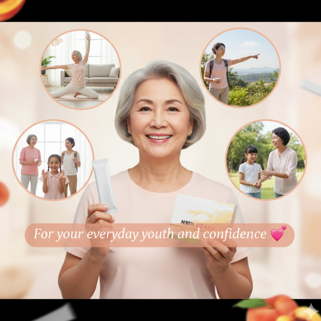 Orihealth NMN Peach Powder | Youth Energy Boost | NAD+ Anti-Aging Supplement 提升能量 • 抗老焕肤 • NAD⁺激活配方