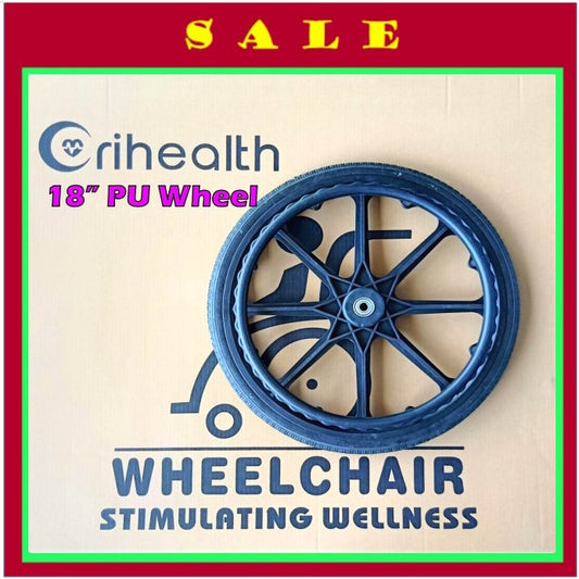 Orihealth Wheelchair Back Wheel 18'' (PU RIM)